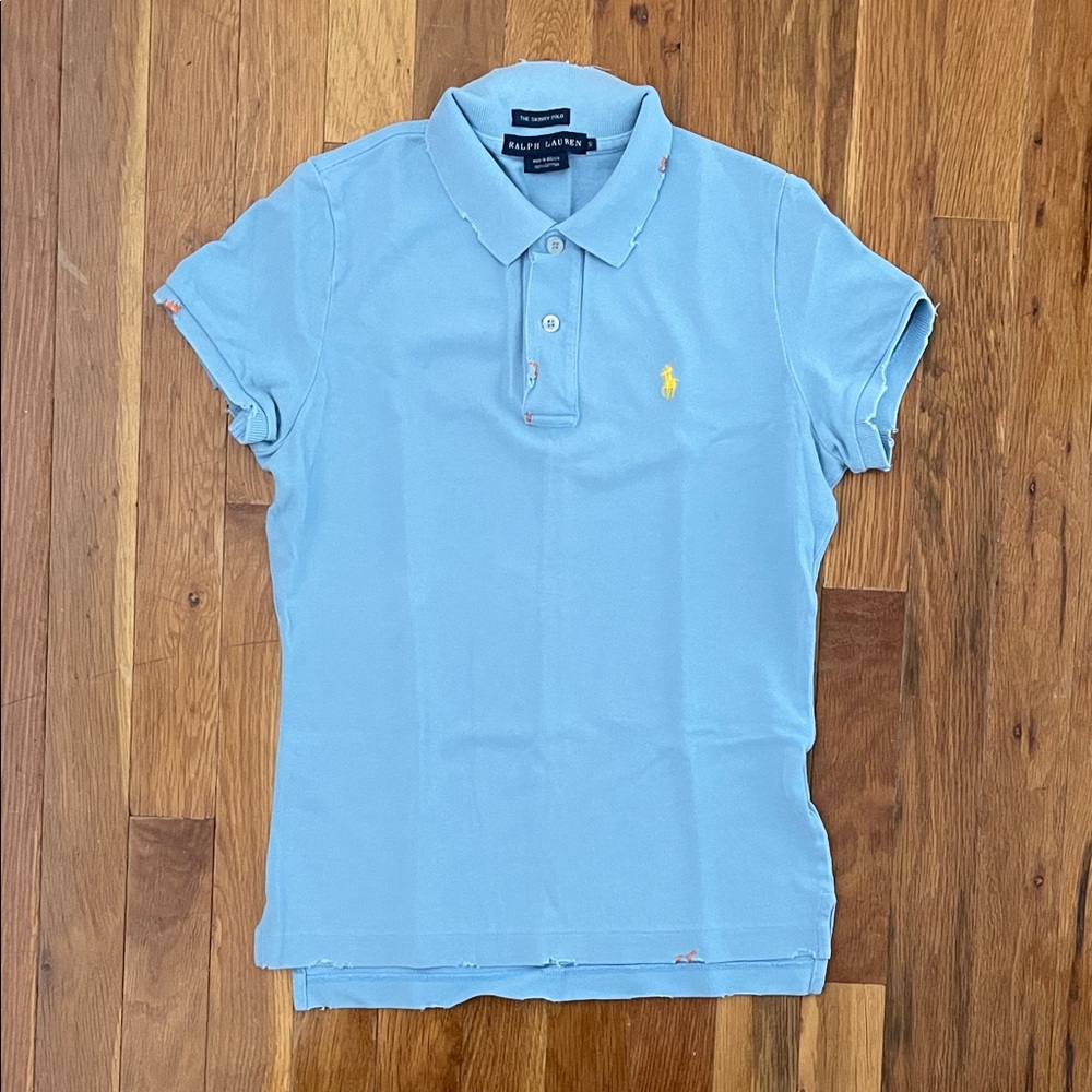 Ralph Lauren Skinny, Distressed Polo S, Sky Blue